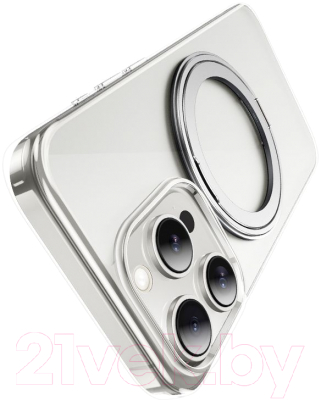 Чехол-накладка Hoco AS1 для iPhone 15 Pro магнитный с кольцом (прозрачный)