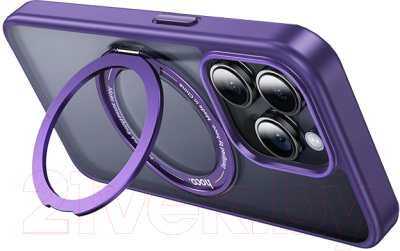 Чехол-накладка Hoco AS1 для iPhone 15 Pro магнитный с кольцом (пурпурный)