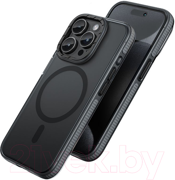 Чехол-накладка Hoco AS2 для iPhone 15 Pro Max магнитный противоударный (черный) — фото 2