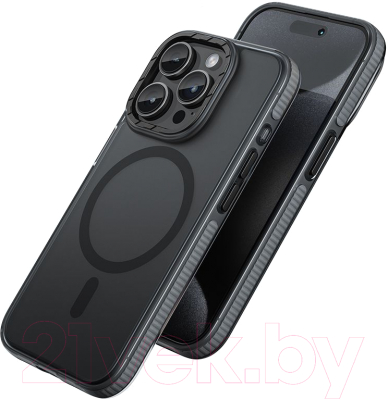 Чехол-накладка Hoco AS2 для iPhone 15 Pro Max магнитный противоударный (черный)
