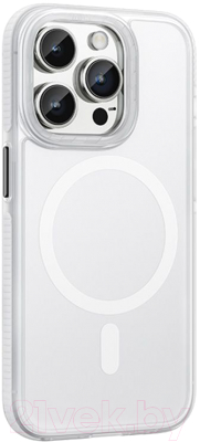 Чехол-накладка Hoco AS2 для iPhone 15 Pro магнитный противоударный (белый)