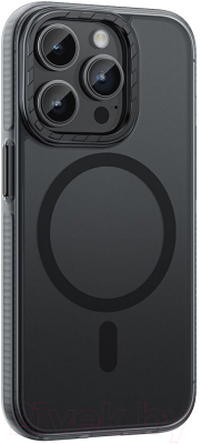 Чехол-накладка Hoco AS2 для iPhone 15 Pro магнитный противоударный (черный)