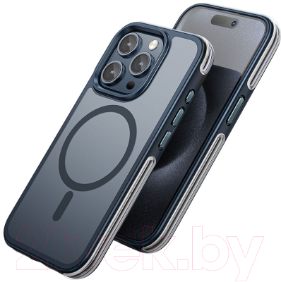 Чехол-накладка Hoco AS5 для iPhone 15 Pro Max магнитный противоударный (синий)