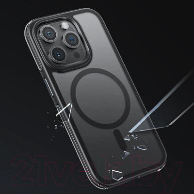 Чехол-накладка Hoco AS5 для iPhone 15 Pro Max магнитный противоударный (черный)