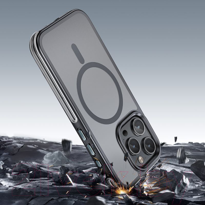 Чехол-накладка Hoco AS5 для iPhone 15 Pro Max магнитный противоударный (черный)