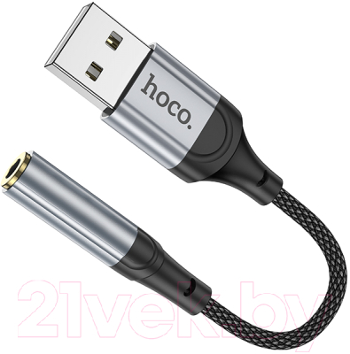 Адаптер Hoco LS36 USB/Jack 3.5 (черный)