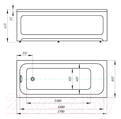 Ванна акриловая Aquatek Мия 170x80