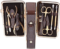 Набор для маникюра Zinger MS-1203-804 (коричневый/золото)