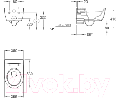 Унитаз подвесной с инсталляцией Keramag Set iCon 204060000 + 574130000 + 111362005