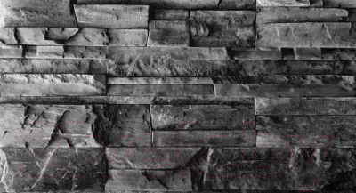 Декоративный камень гипсовый Baastone Вайсхорн серый/черный 105 (490x95х10-25)