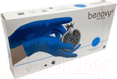 Перчатки одноразовые Benovy Термопластичный эластомер (XL, 200шт, голубой)