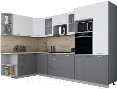 Кухонный гарнитур Интерлиния Мила Gloss 1.68x3.2 левая