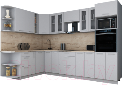 Кухонный гарнитур Интерлиния Мила Gloss 1.88x3.0 левая