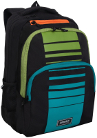 Школьный рюкзак Grizzly RU-430-1 (черный/голубой/салатовый) - 