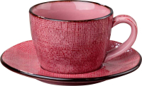 Чашка с блюдцем Elan Gallery Art Village / 650154 (красный) - 