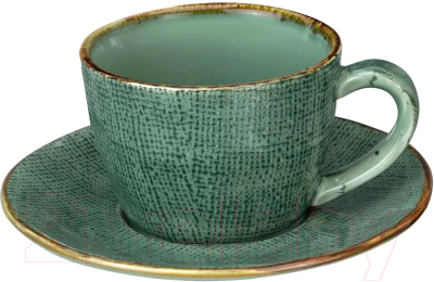Чашка с блюдцем Elan Gallery Art Village / 650155 (зеленый)