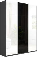 Шкаф-купе ТриЯ Траст СШК 2.180.60-15.15.15 3-х дверный (серый диамант/стекло белый глянец/стекло черный глянец) - 