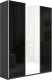 Шкаф-купе ТриЯ Траст СШК 2.180.60-15.15.15 3-х дверный (серый диамант/стекло черный глянец/стекло белый глянец) - 