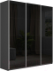 Шкаф-купе ТриЯ Траст СШК 2.210.70-15.15.15 3-х дверный (серый диамант/стекло черный/стекло черный) - 