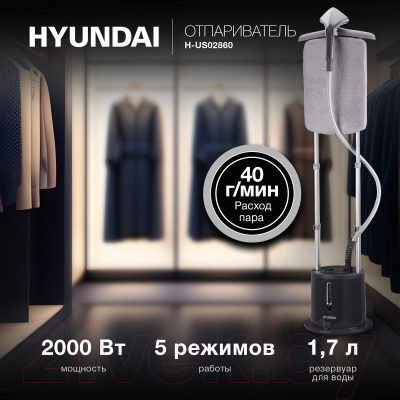 Отпариватель Hyundai H-US02860 (серый)