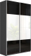 Шкаф-купе ТриЯ Траст СШК 2.120.60-15.15 2-х дверный (серый диамант/стекло белый глянец/стекло черный) - 