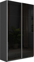 Шкаф-купе ТриЯ Траст СШК 2.120.60-15.15 2-х дверный (серый диамант/стекло черный глянец/стекло черный) - 