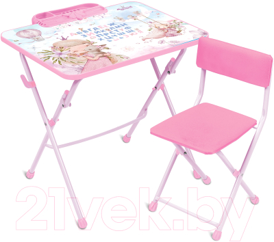 Комплект мебели с детским столом Ника Маленькая принцесса / КУ1/МП2