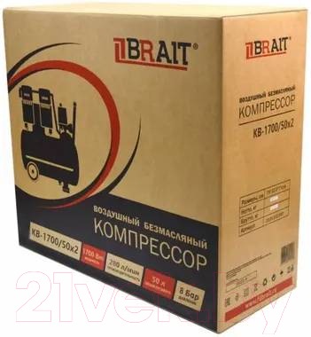 Воздушный компрессор Brait КВ-1700/50Х2 / pm190060112