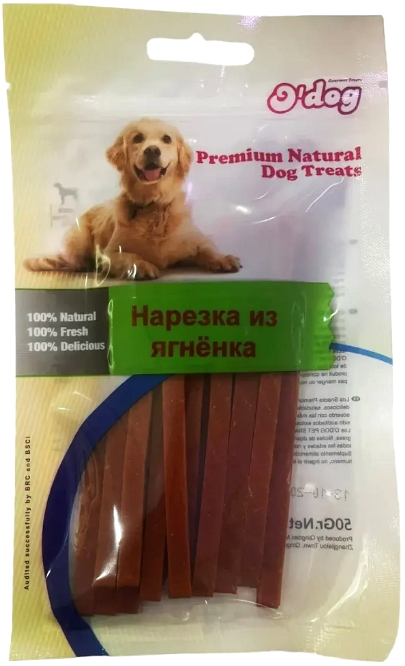 Лакомство для собак O'dog Нарезка из ягненка (50г)