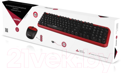 Клавиатура+мышь SmartBuy 620382AG/ SBC-620382AG-RK (черный/красный)