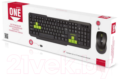 Клавиатура+мышь SmartBuy SBC-230346AG-KN (черный/зеленый)