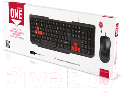 Клавиатура+мышь SmartBuy SBC-230346-KR (черный/красный)