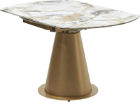 Обеденный стол M-City Teramo 135 Gloss / 614M05664 (Grand Jade Solid Ceramic керамика/бронзовый) - 