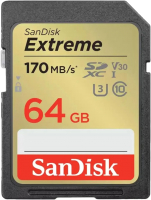 Карта памяти SanDisk Extreme Class 64GB (SDSDXV2-064G-GNCIN) - 