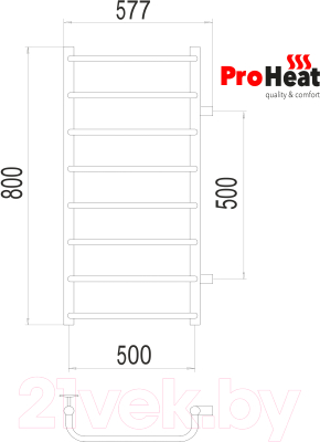 Полотенцесушитель водяной ProHeat Prime 50х80 (боковое подключение)