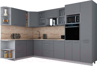 Кухонный гарнитур Интерлиния Мила Gloss 1.88x3.2 левая