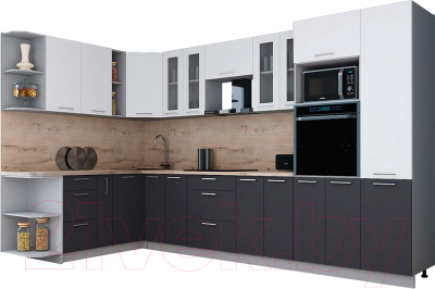 Кухонный гарнитур Интерлиния Мила Gloss 1.88x3.4 левая