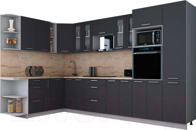 Кухонный гарнитур Интерлиния Мила Gloss 1.88x3.4 левая