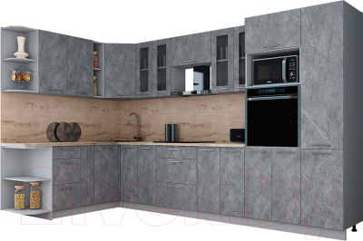 Кухонный гарнитур Интерлиния Мила Gloss 1.88x3.4 левая