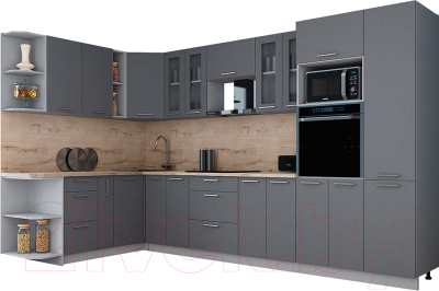 Кухонный гарнитур Интерлиния Мила Gloss 1.88x3.4 левая