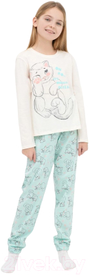 Пижама детская Mark Formelle 567740 (р.110-56, молочный/котики на цвете иней)