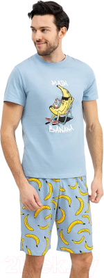 Пижама Mark Formelle 591026 (р.108-98-182, голубой/бананы на голубом)