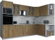 Кухонный гарнитур Интерлиния Мила Gloss 1.68x3.0 правая (дуб вотан/дуб вотан/травертин серый) - 