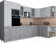 Готовая кухня Интерлиния Мила Gloss 1.68x3.2 правая (пепел софт/керамика/травертин серый) - 