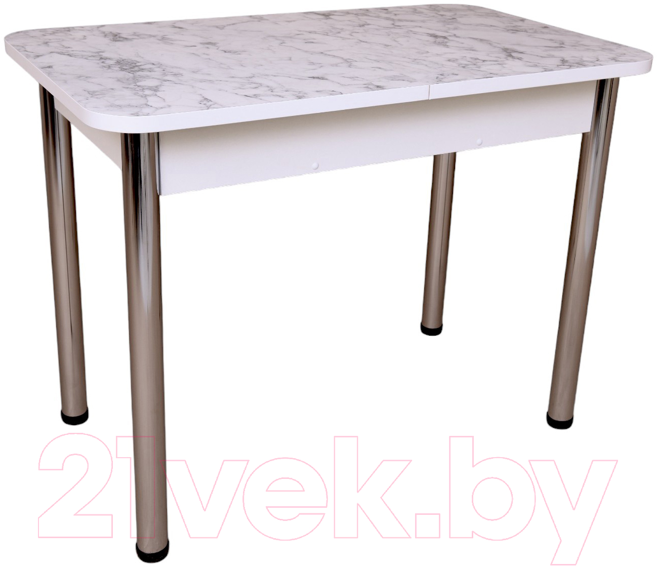 Обеденный стол СВД Юнио 100-130x60 / 051.П15.Х (мрамор каррара/хром)