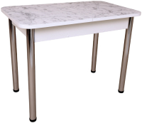 Обеденный стол СВД Юнио 100-130x60 / 051.П15.Х (мрамор каррара/хром) - 