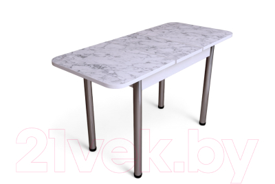 Обеденный стол СВД Юнио 100-130x60 / 051.П15.Х (мрамор каррара/хром)
