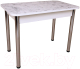 Обеденный стол СВД Юнио 100-130x60 / 051.П15.Х (мрамор каррара/хром) - 