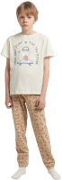 Пижама детская Mark Formelle 563321 (р.98-52, молочный/скейты на бежевом) - 