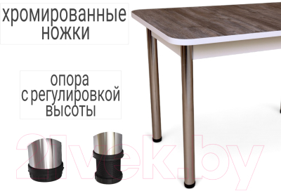 Обеденный стол СВД Юнио 100-130x60 / 051.П19.Х (сосна джексон/хром)